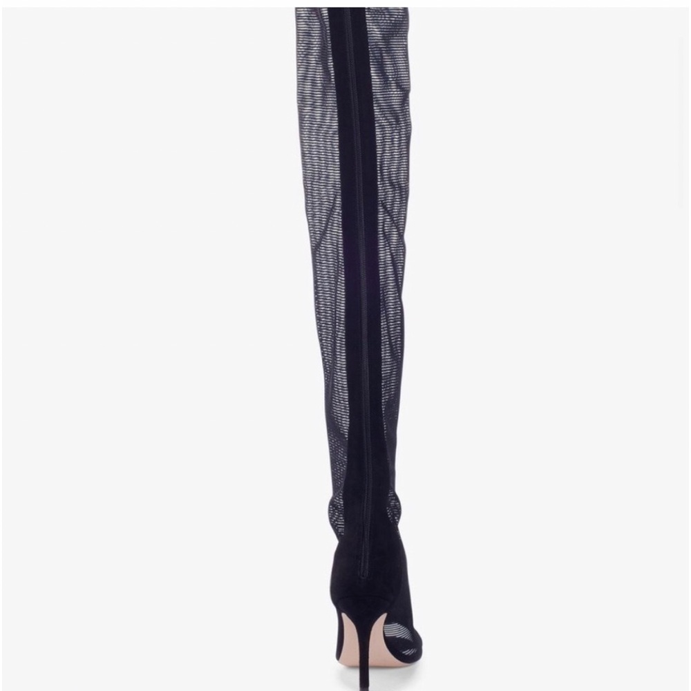 New Cushnie Emilio Mesh OTK Thigh High Boots
